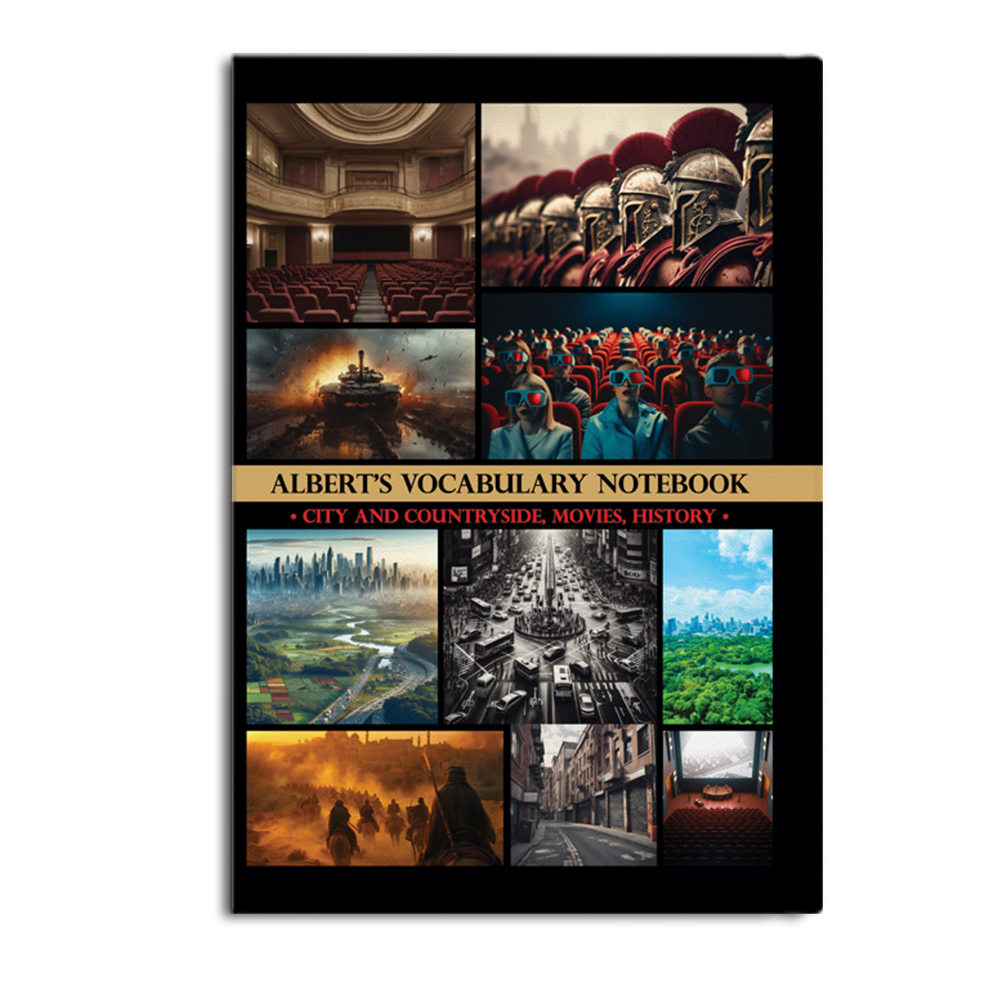 کتاب Albert’s Vocabulary Notebook City and Countryside, Movies, History (نسخه سیاه و سفید)